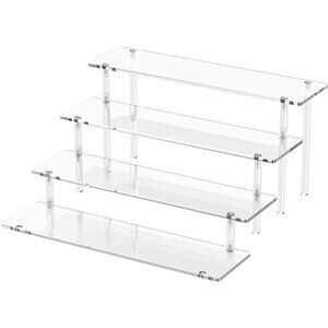 4 Tier Acrylic Display Risers, Clear Perfume Organizer Stand, Large Cupcake